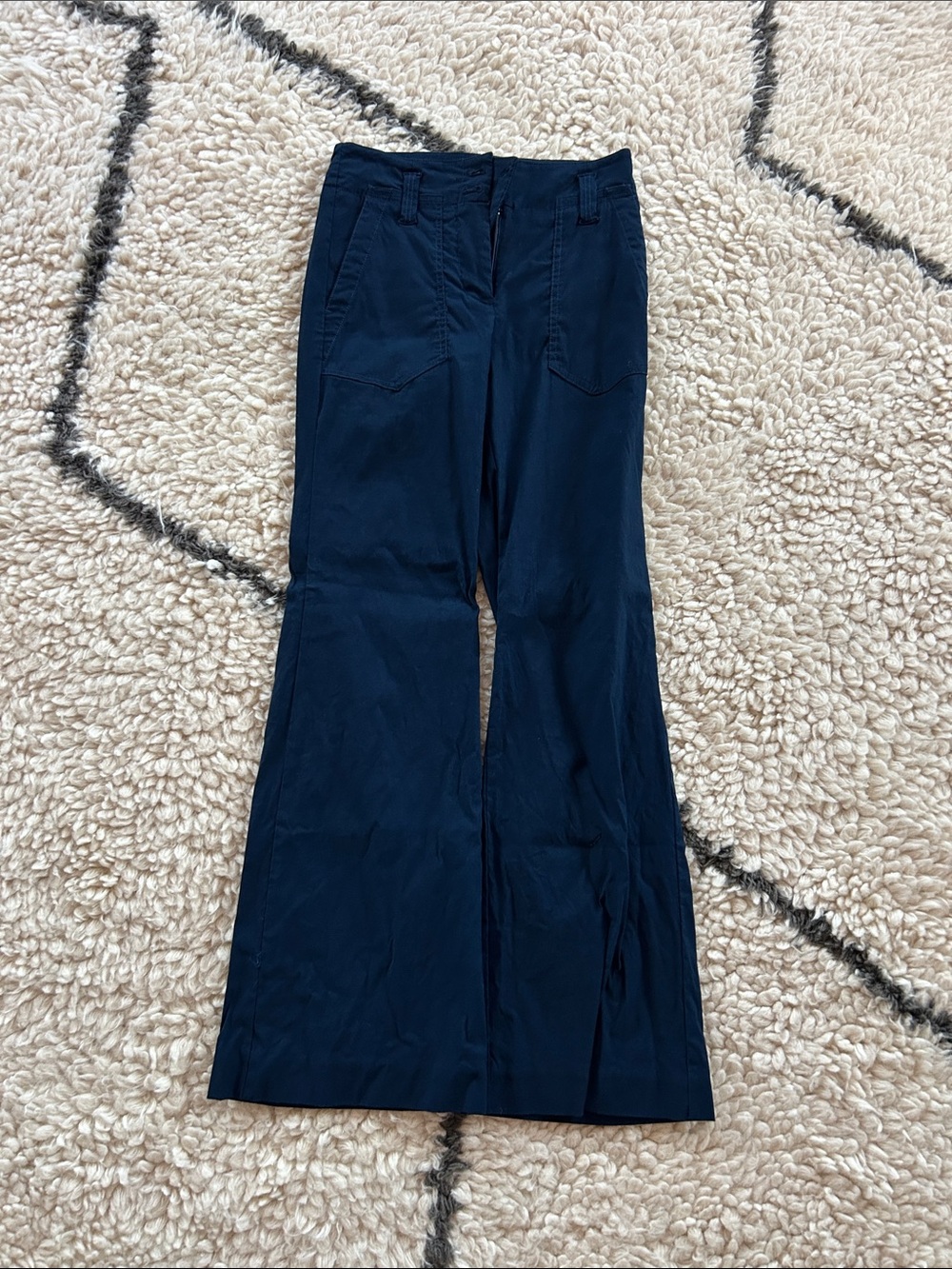 Maeve Navy Flare Wide-Leg Jeans